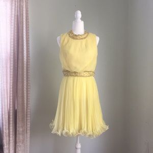 Vintage 1960s Lemon Chiffon Dress